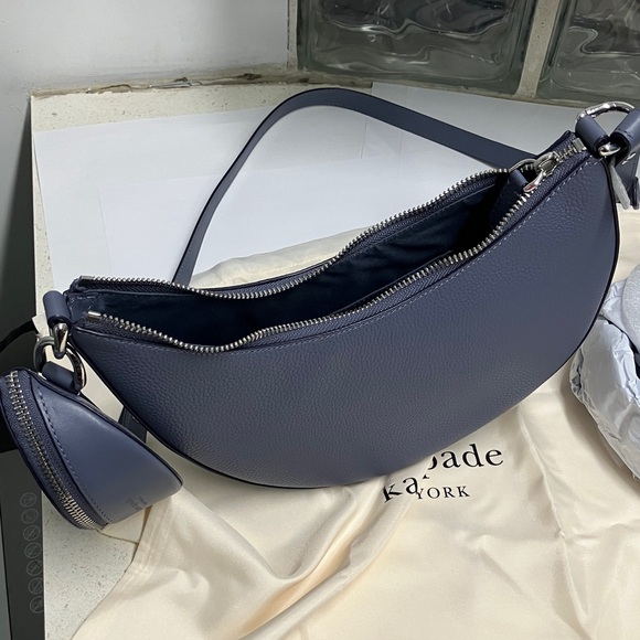 Kate Spade Duo MD pebble leather Shldr bag Cinder gre - Picture 11 of 12